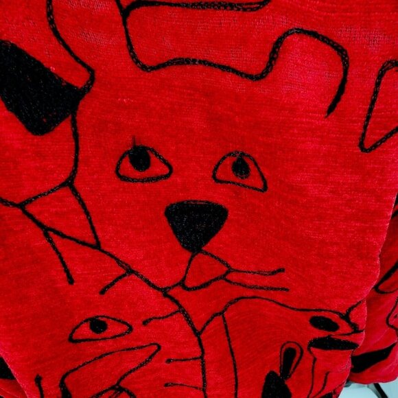 Vintage Black Cat Jacket Embroidered Red  Jacket Petite Large PL Allure Y2K Coat - Picture 5 of 10